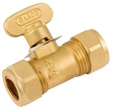 Westco 8mm Gas Isolating Brass Compression Shut-Off Valve for Gas Pipework | 8mm Connection | Brass Compression Shut-Off Valve for Pipework | Replacement Part for Plumbing Repairs