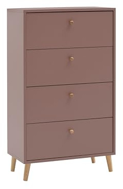 Schildmeyer Kommode Bjarne 160564, Mauve, 60,1 x 33 x 101,3 cm