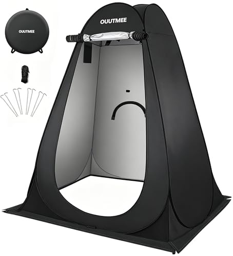 OUUTMEE Pop Up Camping Shower Tent, Toilet Tents for Camping Privacy | Portable Outdoor Changing Room, UV/Rain Outdoor Privacy Shelter for Outdoor Hiking Beach Picnic Fishing