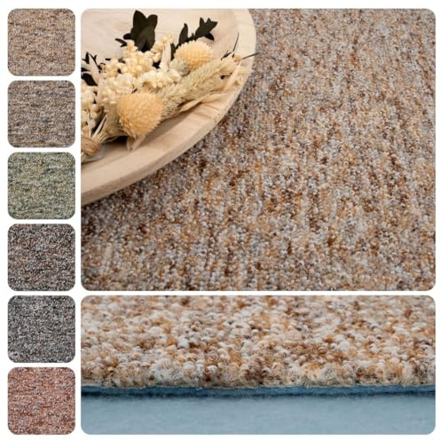 Teppichboden Meterware Auslegware Schlinge gemustert, 4m 5m breit, Variante: beige terrakotta, 200x400cm