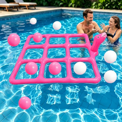 Aufblasbares Tic Tac Toe Pool Spielzeug, Schwimmendes Wasserspiel für Pool & Strand