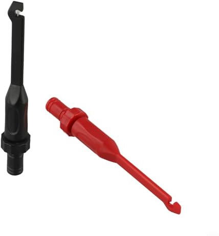 Lot de 2 clips de sonde de test de perçage isolant, multimètre banane de 4 mm pour réparation de câble, test de fil non destructif, rouge et noir