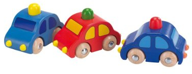 Holzauto mit Hupe, per Stück, Ausführung je nach Verfügbarkeit