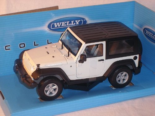 Welly Jeep Chrysler Rubicon Wrangler Weiss MIT Soft TOP 1/24 MODELLAUTO Modell Auto