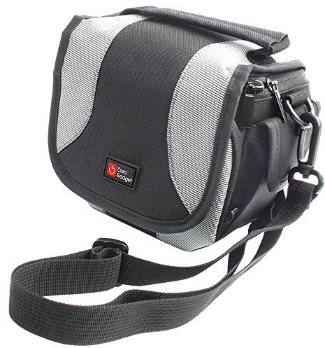 DURAGADGET Durable Pouch with Shoulder Strap - Compatible with Samsung WB1100F | WB2200F | HMX-F90 | Sony Handycam CX190 | Sony Handycam PJ200 Full HD Camcorder - Black | Sony HandyCam XR260