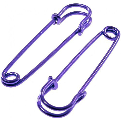 Accessoires création Broche épingle à nourrice création Bijoux 70mm 5 pièces Violet