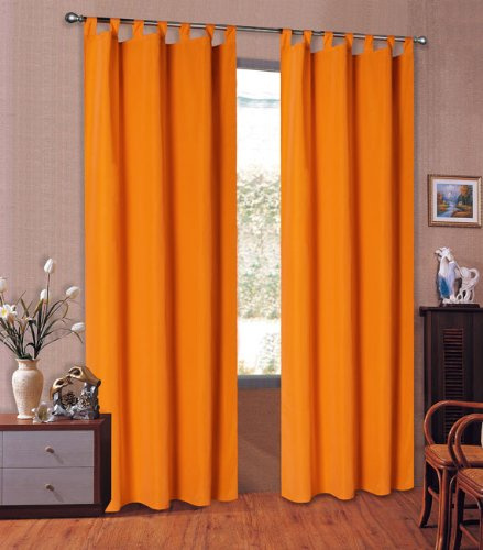 Mikrofaser Vorhang blickdichte Matte unifarbene Gardine, Orange Schlaufen, 175x140 Schal. Material aus Microsatin-Gewebe., 204000