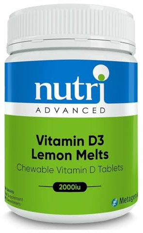 Nutri Advanced Vitamin D3 2000iu Chewable Lemon Melts - Adults & Children Over 6-120 Tablets