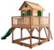 AXI Spielhaus Liam mit Sandkasten & grüner Rutsche | Stelzenhaus XXL in Braun & Grün aus FSC Holz für Kinder | Spielturm mit Wellenrutsche für den Garten