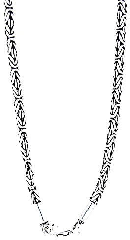 Kiss of Leather Edle Königskette aus 925 Sterling Silber, 3 mm dick, 45-65 cm