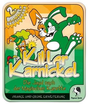 Pegasus Spiele Killer Karnickel und die Jagd nach der Magischen Karotte, Orange und Grüne Erweiterung (Spiel-Zubehör), in Metallbox: 2. Doppelerweiterung (Karten 276-385)