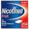 Nicotinell Fruit Gum 2mg (204 Pieces), Stop Smoking Aid, Sugar Free Nicotine Gum, Mild Fruit Flavour, 2mg Regular Strength for Light Smokers, Quit Smoking Aid