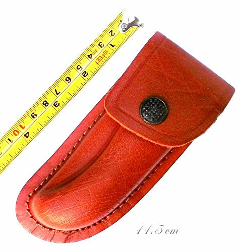 EDC 30 GRD 11,5 cm CMP Laguiole Bougna chrome de première qualité tanné véritable peau en cuir de couleur Châtain noisette Couteau case..not peint au pistolet 'splits'.Rear en cuir avec Passant de ceinture