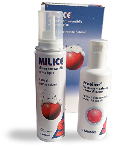 Shampoo Balsamo per i Pidocchi Freelice Milice a Base di Aceto Schiuma + Pettine - Area Shopping - 230 ml