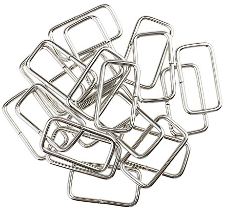 Sharplace 20x Rechteckringe Rechteck Ring Metallring Schlaufen für die Herstellung von Gürtel, Tasche, Hundehalsbänder, Silber, 32x16x2.8mm