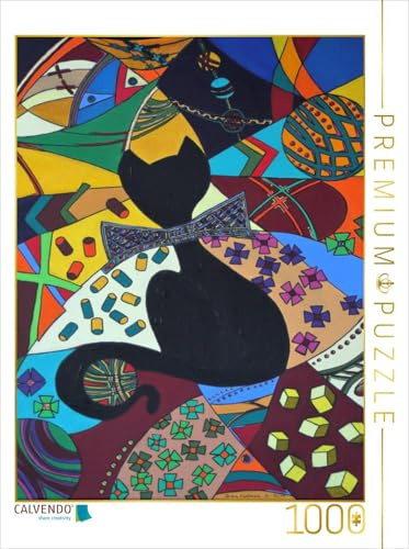 CALVENDO Puzzle Gentleman-Kätz, Petra Kolossa, Acryl auf Leinwand, 70x50, 2017 | 1000 Teile Lege-Größe 48 x 64 cm Foto-Puzzle für glückliche Stunden