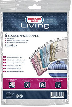 Sacchetti Antipolvere per Maglie, Camicie e Vestiti - Organizza il Tuo Armadio e Proteggi i Tuoi Abiti - 9 Buste Trasparenti 31x43 cm