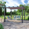Avril Paris Tonnelle/Pergola Aluminium 3x3m Toile coulissante rétractable - Gris Taupe-Hero
