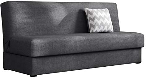 Mirjan24 Schlafsofa Adela Mini mit Bettkasten, 3 Sitzer Sofa, Farbauswahl, Bettsofa, Couch mit Schlaffunktion, Polstersofa, Schlafsofa, Couchgarnitur (Enjoy 24 + Zickzack Grau)