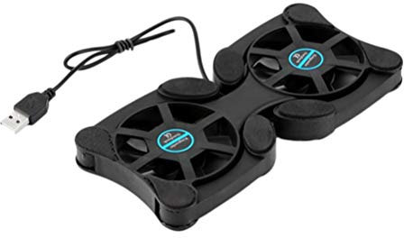 Uonlytech Tragbarer Laptop-ständer – USB-kühlventilator Für Notebook 2 Lüfter Faltbarer Kühler Notebook-kühlpad Wärmeableitungspad Mit 70-mm-lüfter