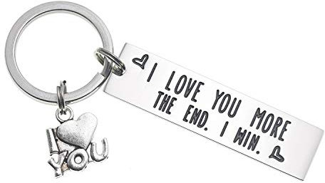 Je t'aime le plus La fin je gagne le porte-clés Je t'aime plus Cadeaux d'amitié Couple et cadeau d'anniversaire d'amitié pour lui et elle