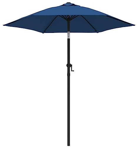 vidaXL Sonnenschirm Kurbel Kippbar Ampelschirm Gartenschirm Strandschirm Terrassenschirm Balkonschirm Schirm Blau 200x224cm Aluminium