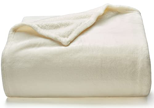WAVVE Kuscheldecke Flauschig Decke Fleecedecke - Sofadecke 150x200 cm Warm Wohndecke Couchdecke, Creme Decke Weich Sofaüberwurf XL