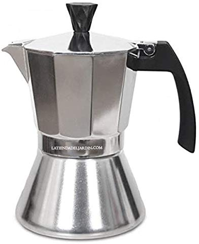 Suinga Cafetière classique italienne à induction en aluminium durable et résistant. Capacité de 12 tasses. Couleur : gris.
