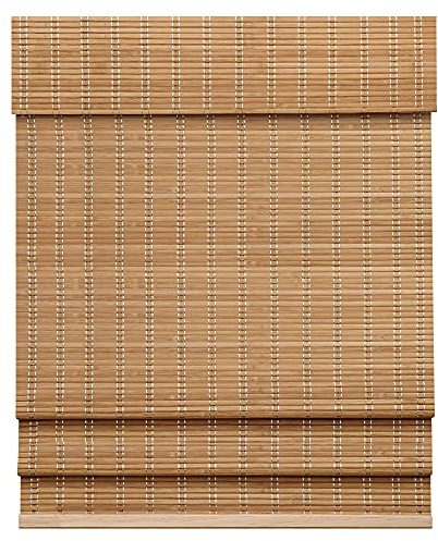 LazBlinds Cordless Bamboo Roman Shades, Light Filtering Window Treatment, Roll Up Bamboo Blinds for Windows, 35'' W x 60'' H