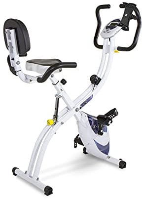 Tecnovita Bicicleta estática plegable X-TRI II + HOLDER YF910H. Bicicleta 3 posiciones con soporte para smartphone/tablet. Inercia 10 Kg