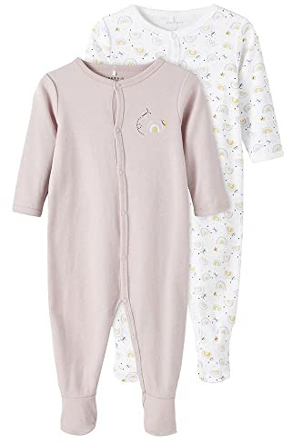 Name IT Mädchen Nbfnightsuit 2p W/F Violet Rainbow Noos Baby- und Kleinkind-Schlafanzüge