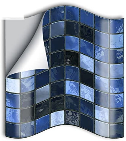 YUEMOL cenefas Adhesivas Renovación de mejoras for el hogar Pegatinas Azules de Mosaico de Mosaico, 25 Piezas de baño de baño decoración del hogar Impermeable Pegatinas (Color : A, Size : 15 * 15cm)