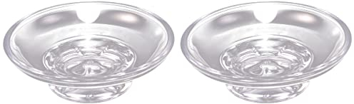 Cabilock 2 jabonera de cristal transparente redonda caja de jabón contenedor de repuesto esencial bandeja de jabón ducha caja de almacenamiento para cocina baño