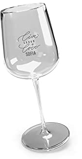 Coppia Bicchieri da Vino Personalizzato con Nome Calice da Vino Bianco Rosso Inciso con Nome Dedica Anniversario Amore Love Brindisi festa degli innamorati Romantici Idea Regalo 2022 Ama,Vivi,Ridi