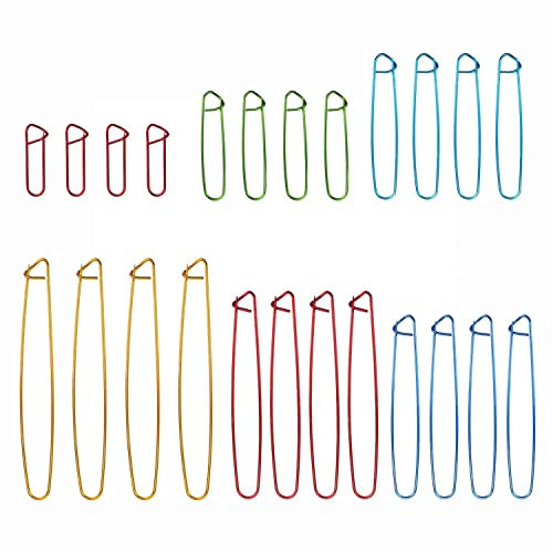24 Pcs Stitch Holder Set, Assorted Colors Aluminium Cable Needles & Tapestry Yarn Needles Practical Knitting Tools for Blankets Scarves Quilts Other Knitting Project Crochet Projects