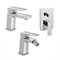Set rubinetti miscelatori per lavabo bagno, bidet e doccia ad incasso con deviatore cromati, scarico click clack incluso, serie Kubo (Set Lavabo Bidet e Doccia incasso con deviatore)