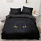 YASMENG Bettwäsche Katze Muster 135x200cm Schwarz Kinder Junge Mädchen Bettwäsche Set Microfaser Bettbezug mit Reißverschluss und 1 Kissenbezug 80 x 80 cm