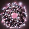Luccika stringa natalizia con luci a led su cavo verde per uso interno ed esterno controller 31V con 8 giochi di luce e memoria (Rosa + Bianco Ghiaccio, 5 Metri con 100 Led)