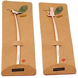 ARFUKA 2 Stück Lesezeichen Metall Katze Vogel Lesezeichen Bookmark Buchenzeichen für Frauen, Kinder, Teenager, Mädchen, Leser und Buchliebhaber