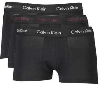 Calvin Klein Men’s 3 Pack Low Rise Trunks, Black (B- White, Twny Port, Porpoise Logos), XL