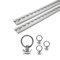 LABT Aluminium Airlineschienen Set mit Fittingen. 2X 1m Schienen 4X Zurrösen Eckige Airlineschiene zur Ladungssicherung für Anhänger, LKW, Wohnmobile - eloxierte Zurrschiene (Set 6)