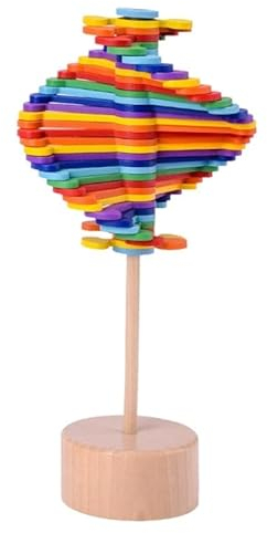KieTeiiK Holzdrehendes Lutscherspielzeug Rotierender Spin Zauberstab Stressabbau Sequenz Fidgets Spielzeug Für Erwachsene Antistress Helicone Art Helicone Wood Helicone Fidgets Toy Helicone