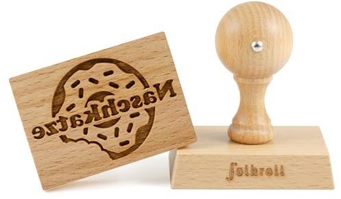 Folkroll Motiv-Keksstempel Naschkatze, 70x50 mm, Cookiestempel, Backstempel, Keks, Stempel, Buchenholz, 892691