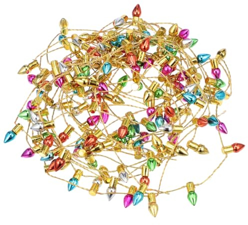 jojofuny 4pcs 1m Miniature String Lights for Dollhouse Decoration - Simulated Christmas Tree Bulb Garland Fairy Lights for Xmas Party Crafts, Tiny House Accessories