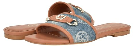 GUESS Damen Hammi Flache Sandale, Blue Denim 420, 39.5 EU