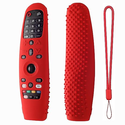 Remote Cover for LG AN-MR600 LG AN-MR650 AN-MR20GA AN-MR19BA Remote Control, Silicone Protective Case Cover Shockproof Anti Slip Protector for LG Smart TV Remote(Red)