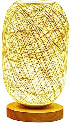 Veemoon Persönlichkeit Kugellampe Bühnenbeleuchtung Schaltknauf Kugellichter Schreibtischlampe Dekor LED Lichter Kugelleuchten aus Rattan Schnur LED-Nachtlicht sepak takraw Kugel Licht