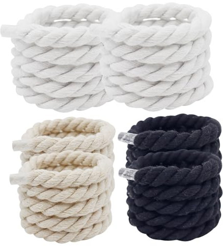 Shoelamenti, lacci della corda 3 paia da 10 mm in tessitura rotonda da 63 pollici di scarpe da scarpa a colori solidi da 63 pollici in polievo