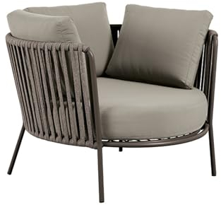 Mondo Viro Niedriger Maxi-Sessel aus Seil und Metall Daisy Rope Gartenstuhl Loungesessel 104 x 104 71 h (Schlamm - Maulwurf)