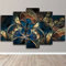 Bilder Abstrakt 5 Teilig Wandbild XXL Abstrakte fraktale Blumenmosaik-Designkunst Leinwand Bild Wandbilder Wohnzimmer Wohnung Kunstdrucke Wandbilder Design Abstrakt Poster Wanddekoration 200x100cm